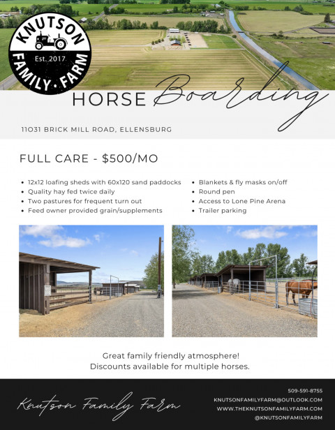 Visit Horse Boarding at Knutson Family Farm