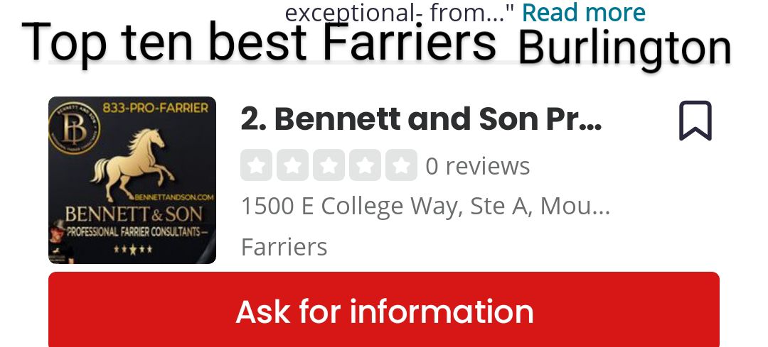 Visit Bennett and Son Professional Farrier Consultants