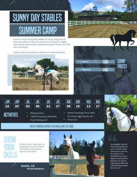 Visit Sunny day stables summer camp