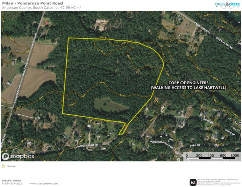 Visit +/- 42.00 Acres – 00 Ponderosa Point Road Townville, SC 29689